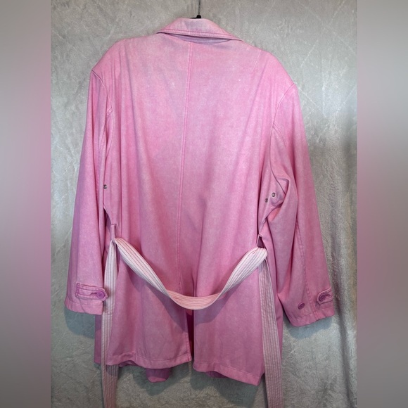White Stag Women’s Plus 3X Pink Jacket / Coat – Belted • Floral Liner - Picture 9 of 12